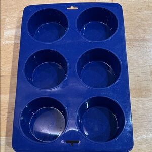 Blue Silicone Muffin Pan